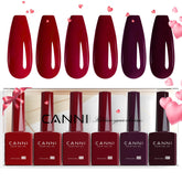 CANNI gel polish bottle close-up showing vivid color for accurate at-home comparison.