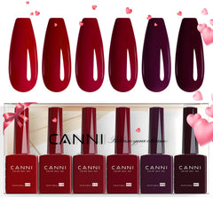 CANNI gel polish bottle close-up showing vivid color for accurate at-home comparison.