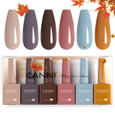 CANNI 6 colors gel bottle closeup shows true shade for precise at-home manicure.