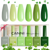 CANNI 6Pcs emerald green gel bottles for vibrant at-home manicures