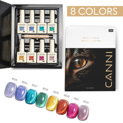 CANNI green cat eye gel polish offers vibrant color with magnetic glow
