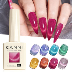 CANNI pink cat eye gel polish adds subtle shimmer and depth