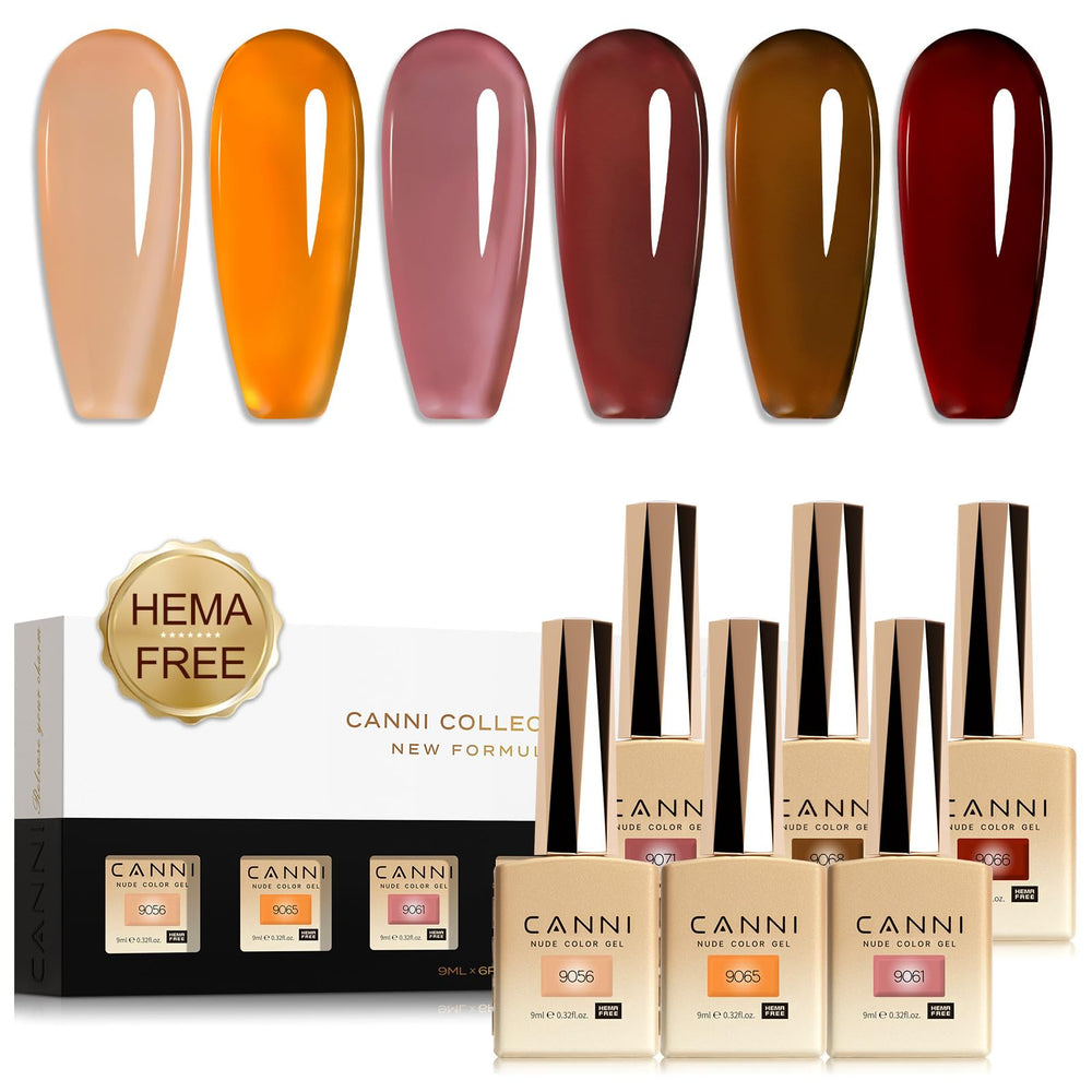 CANNI Brown Jelly Gel Nail Polish Set color bottles show true shade for confident at home manicures.