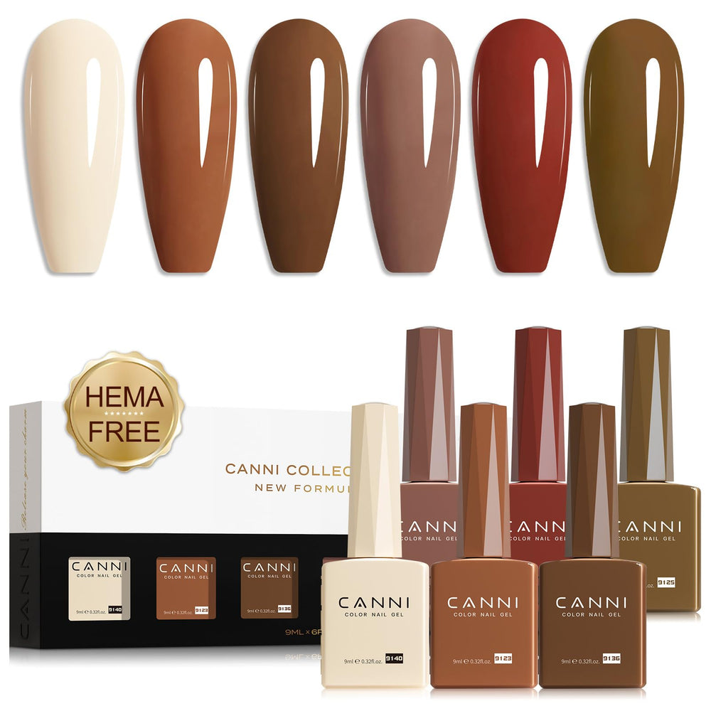 CANNI Brown Nude gel nail set packaging offers premium gift-ready presentation for gifting.