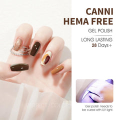 CANNI gel nail polish brown shade bottle ideal for warm, elegant nails