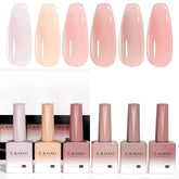 CANNI jelly-gel nail polish set six colors bottles for at-home manicure variety.
