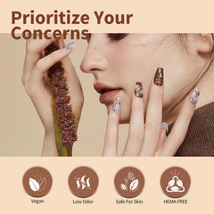 CANNI swatches display nude-brown shades for versatile autumn manicures.