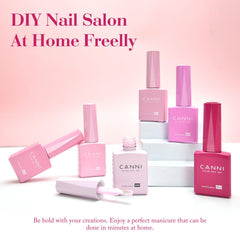 CANNI Pink Gel Nail Polish Set 3D crystal label close-up highlighting premium bottle design