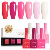 CANNI Pink Gel Nail Polish Set six shades swatches for versatile at-home manicures