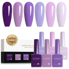 CANNI purple gel bottle in violet shade shows color accuracy for DIY manicure.