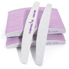 CANVALITE half-moon nail file with 100/180 grit for precise shaping.