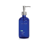 Capri Blue Volcano hand wash bottle closeup highlighting the cobalt glass for stylish sink decor
