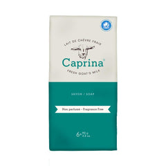 Caprina Fresh Goat's Milk Bar Soap pack6 unwrapped, fragrance-free for gentle cleansing on sensitive skin.