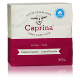 Caprina Fresh Goat's Milk Soap Original bar closeup, offering gentle cleansing for sensitive skin.