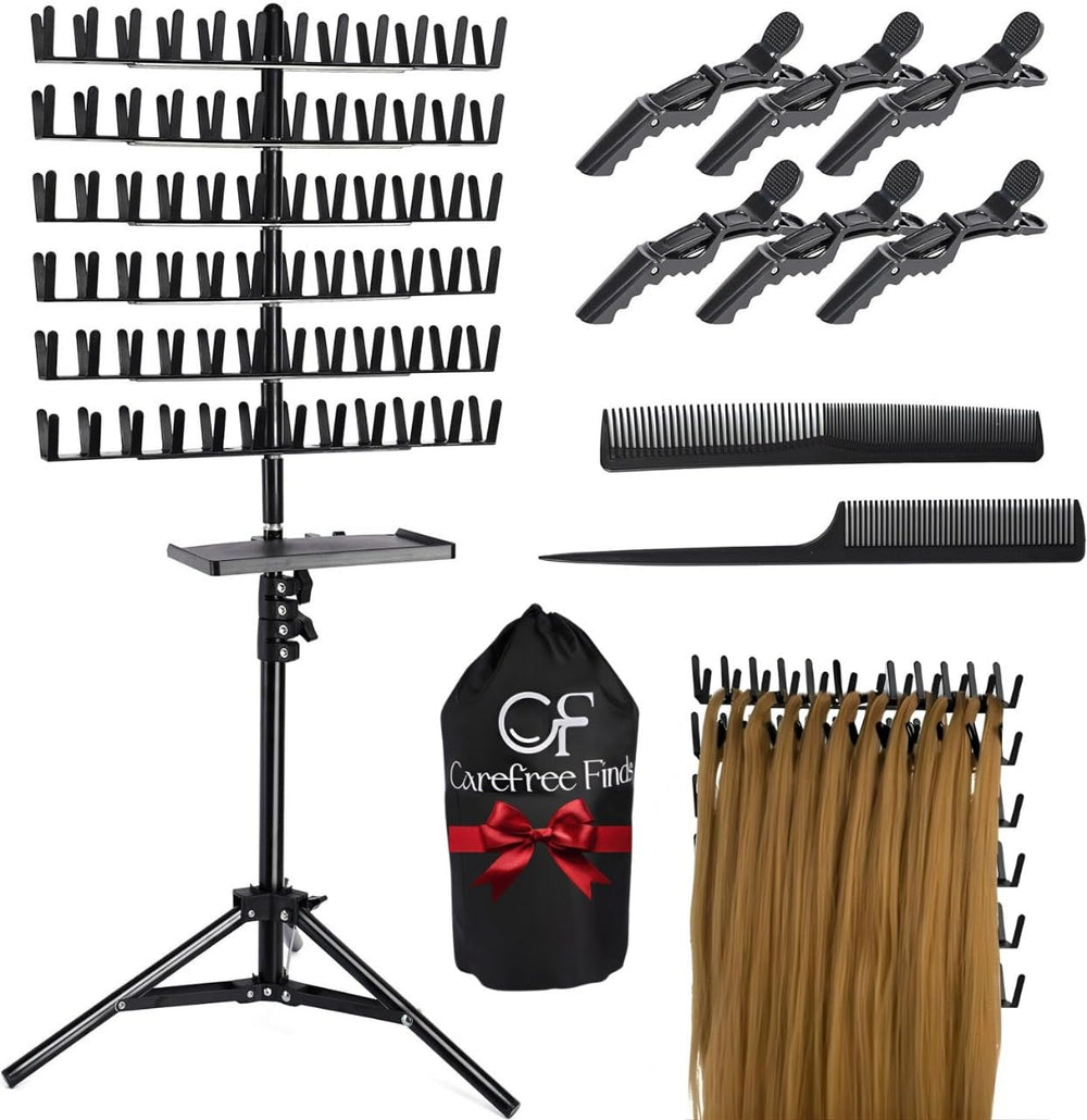 Carefree Finds braiding rack with removable tray keeps tools within reach