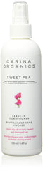 Carina Organics Sweet Pea Leave-In Conditioner bottle shows detangling-ready hydration for all hair types