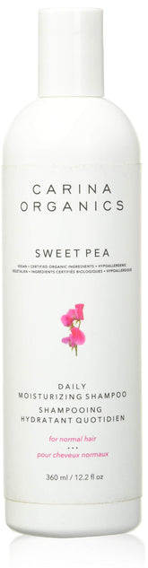 Carina Organics Sweet Pea Shampoo bottle front for daily cleansing