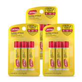Carmex classic medicated lip balm stick three-pack front view for all-day lip moisture.