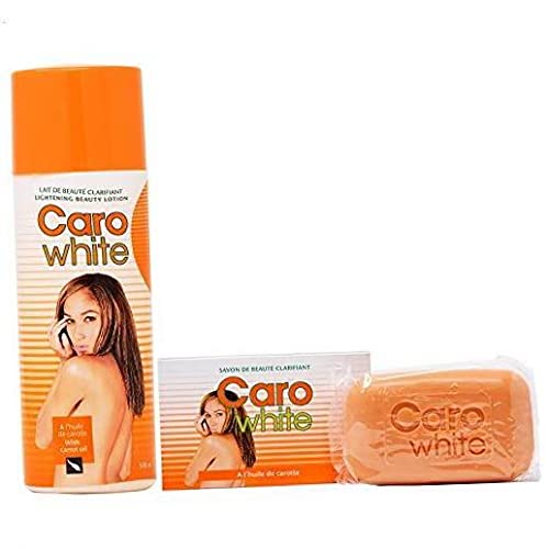 Caro White Combo 2 lotion bottle and soap bar for smooth, nourished skin
