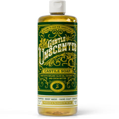Carolina Castile Soap unscented bottle 32oz for gentle, fragrance-free cleansing.