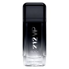 Carolina Herrera 212 VIP Black bottle front for evening confidence and stylish presence.