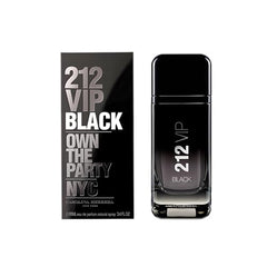 Carolina Herrera 212 VIP Black bottle side view, understated elegance for gatherings