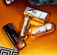 Carolina Herrera 212 VIP Women close-up glass, highlighting exotic notes ideal for evening style.