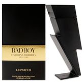 Carolina Herrera Bad Boy Le Parfum bottle-front for a bold evening presence