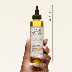 7-oil blend ingredients close-up highlights Sunflower, Olive, Jojoba, Castor oils.