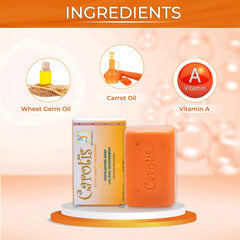 CAROTÏS Exfoliating Soap carrot oil bottle highlights nourishing oil for glow