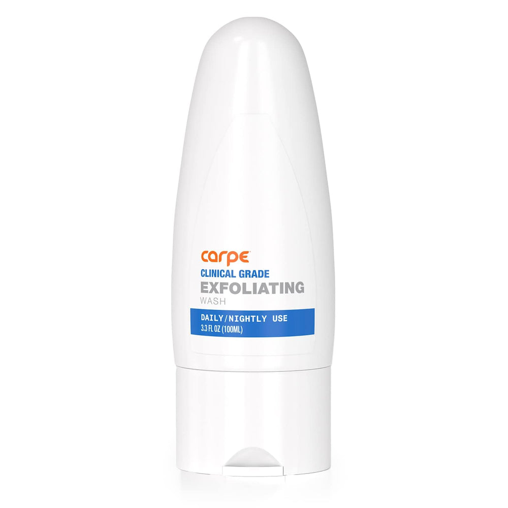 Carpe exfoliating underarm scrub tub shows minty freshness and gentle exfoliation for refreshed pits.