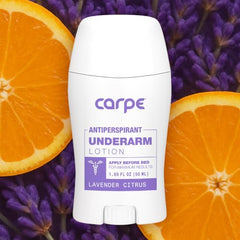 Carpe lavender citrus label signals soothing fragrance for morning freshness