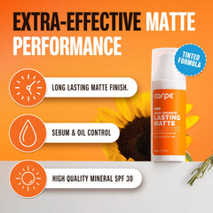 Carpe Primer SPF30 tinted swirl illustrates light coverage with sun protection