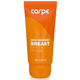 Carpe Sweat Absorbing Breast bottle-application shows easy daily use for dry under-breast skin