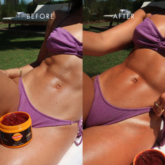 Carroten Intensive Tanning Gel hand applying demonstrates silky texture for streak-free results.