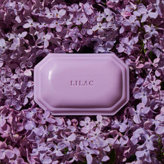 Caswell-Massey Lilac bar soap triple-milled detail signals lasting performance