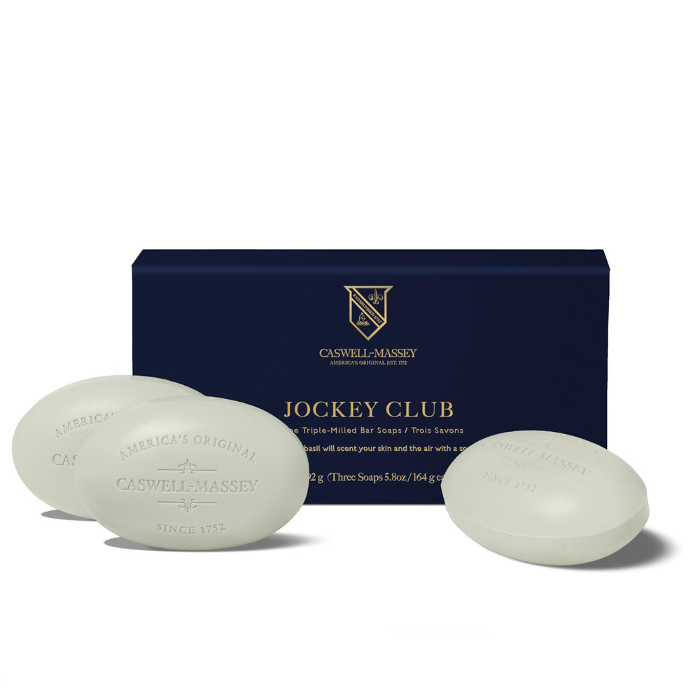 Caswell-Massey men's bar soap gift-set with Jockey Club fragrance, three-pack