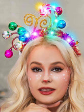 Catery light up Christmas headband with sparkling tinsel for festive style