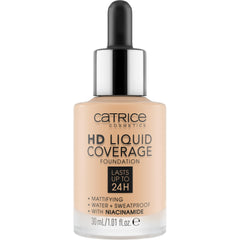 Catrice HD Liquid Coverage 008 dropper applying for buildable coverage.
