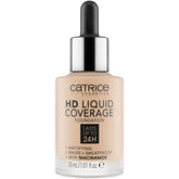 Catrice HD Liquid Coverage bottle demonstrates a lightweight natural matte finish for all day wear