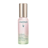 Caudalie Beauty Elixir bottle close-up showing setting spray for dewy skin.