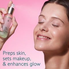 Caudalie Beauty Elixir spray cap ready for refresh between makeup steps.