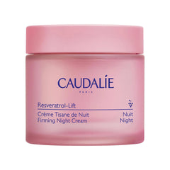 Caudalie Resveratrol Lift night cream bottle shows a firming overnight formula for smoother skin.