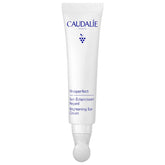 Caudalie Vinoperfect dark-circle eye cream packaging shows fragrance-free formula for sensitive under-eye skin.