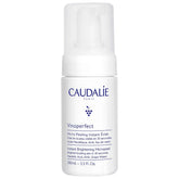 Caudalie Vinoperfect micropeel foam cleanser bottle close-up highlighting gentle exfoliation for brighter skin.