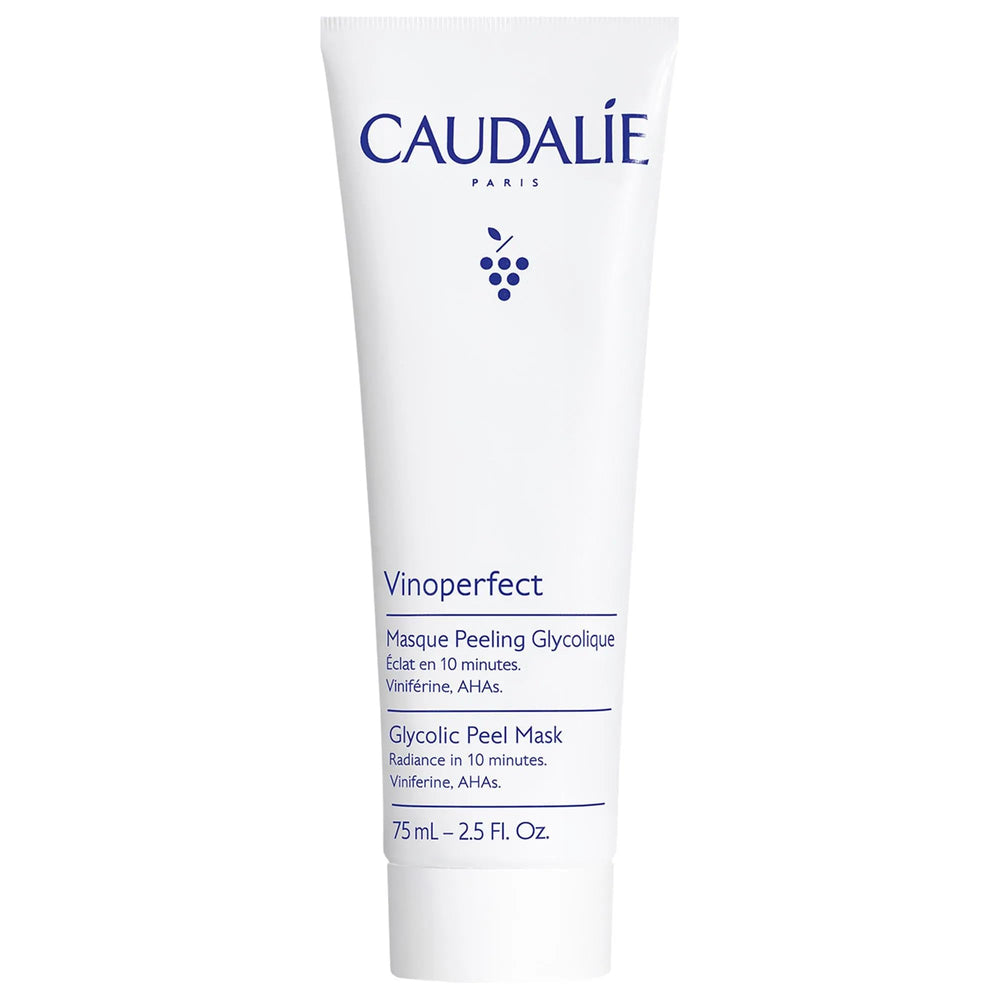 Caudalie Vinoperfect peel-mask application close-up shows easy brush-on brightening.