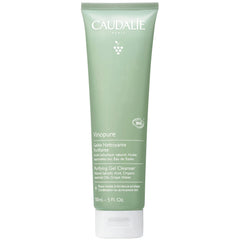 Caudalie Vinopure cleanser bottle closeup highlights pore-purifying gel texture for clear skin.
