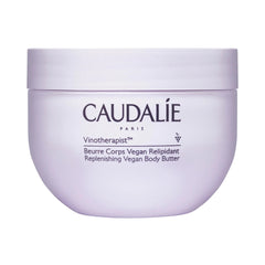 Caudalie Vinotherapist Replenishing Body Butter jar shows rich texture for 24-hour moisture.