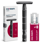CAVEEM double edge razor gun metal black handle for a precise daily shave