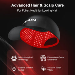 CAYAMA cap with 5 light modes and smart timer for customizable sessions